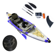 Wholesale price drop stitch foot pedal drive system inflatable fishing pedal  kayak with pedal